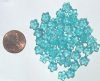 50 3x8mm Light Turquoise Cupped Flowers